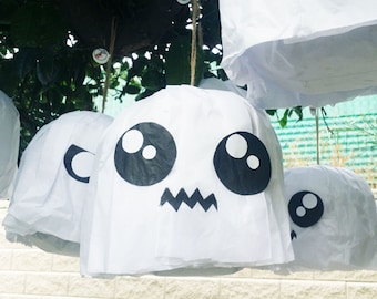 Holiday Pinata | Cute Ghost Pinata | Custom Expressions | Halloween Pinata | Ghost Party Decor | Fun Photo Prop | Centerpiece