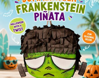 Summerween Frankenstein Piñata Halloween Party Decor Monster Birthday Centerpiece Spooky Kids Party Game Handmade Pinata