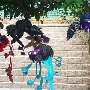 Deep Blue and Purple Spider Pinata With Wiggly Legs Fun Party Game Bug Party Supplies Halloween Pinata Centerpiece Photo Prop image 5