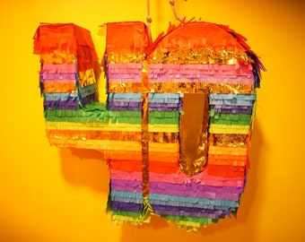 2D Number 40 Piñata | Customizable Pinata | Forty Birthday Party | Cute Party | Number Pinatas | Traditional Pinata |