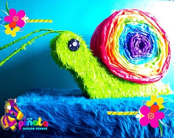 2D Rainbow Snail Pinata | Elegant Party | Party In Style | Party Decor | Bug Party | Pinata Art | Fun Party Game | Centerpiece