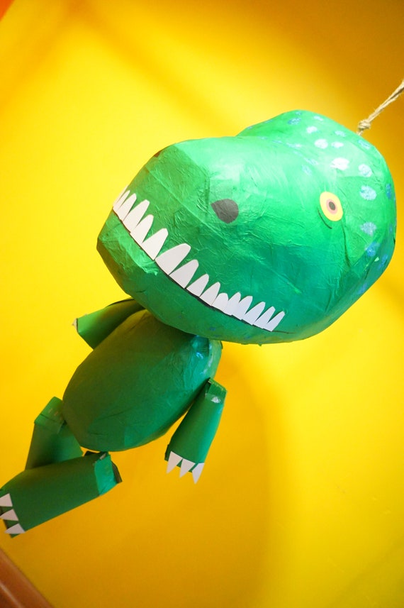 Paper Dinosaur T-Rex Pinata Pull Strings Fun Game Birthday Party