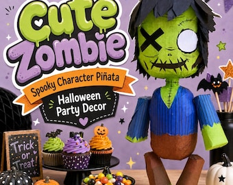 Zombie Piñata Halloween Birthday Decor Cute Spooky Party Piñata Handmade Monster Piñata Custom Zombie Party Decoration Summerween Decor