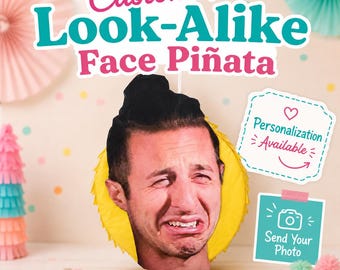 Custom Face Piñata 2D Human Look Alike Pinata Personalized Portrait Party Decor Funny Birthday Gift Local Pickup