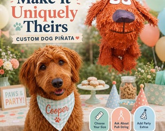 Dog Birthday Party Piñata Handmade Puppy Piñata for Dog-Themed Birthdays Pet Lovers & Paw Party Decor