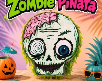 Summerween Zombie Piñata Halloween Party Decor Spooky Birthday Centerpiece Monster Party Game Handmade Kids Halloween Pinata