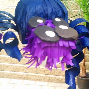 Deep Blue and Purple Spider Pinata With Wiggly Legs | Fun Party Game | Bug Party Supplies | Halloween Pinata | Centerpiece | Photo Prop