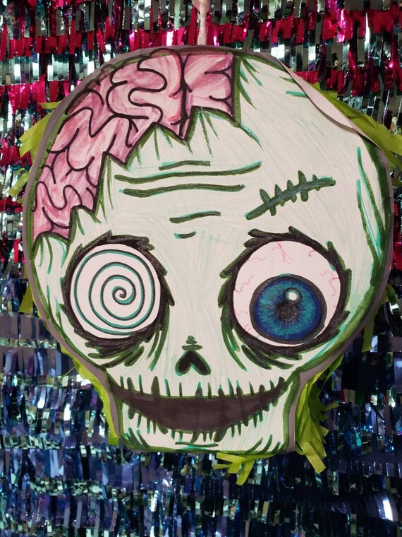Zombie Pinata For Halloween Party - Paper Mache Party Supplies (13.25" X 4.5" X 16.5")