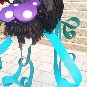 Cute Baby Blue and Black Spider Bug Party Theme Halloween Pinatas Spider Decor Centerpiece Fun Party Game Fun Photo Prop image 3