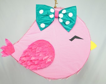 2D Pink Bird Pinata | Spring Party | Cute Girl Party | Bird Theme | Bird Lovers Pinata | Pinata Party Game | Pinata Bird | First birthday