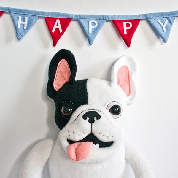 Happy French Bulldog, soft art toy