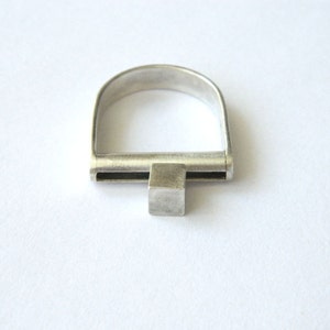 Silver Ring With Moving Cube, geometric ring, handmade silver ring, cube, motion ring