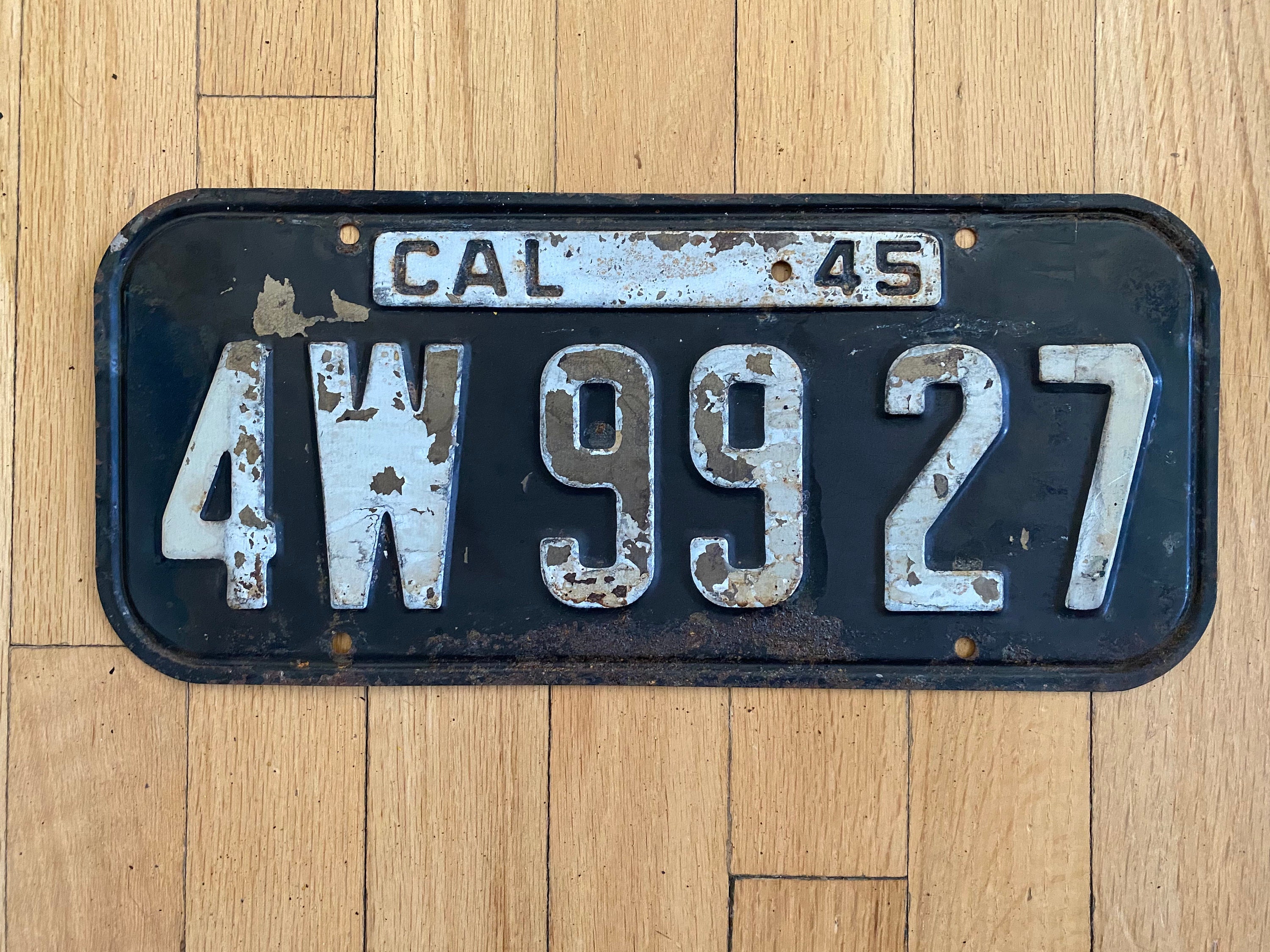 Vintage California License Plate From 1945 Etsy