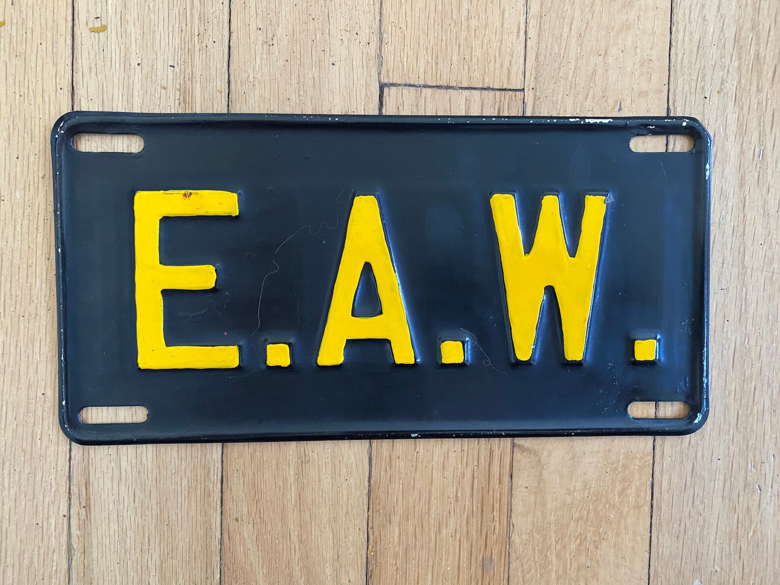 Vintage E.A.W. License Plate Country and Year Unknown Etsy