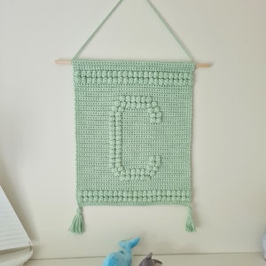 Crochet Pattern Letter C, Wallhanging PDF, UK & US terms No103, wall decor, crochet letter, alphabet, home decor, monogram, wall art