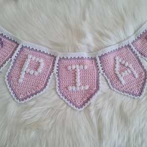 Crochet Pattern Alphabet Bunting Garland Instant Download PDF, UK Terms, US Terms No32 personalised, name, upper and lower case letters
