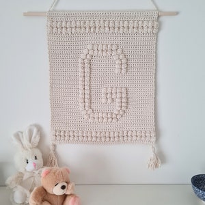 Crochet Pattern Letter G Wall hanging, PDF, UK & US terms No107, crochet alphabet, crochet wall art, wall decor, Letter crochet, banner