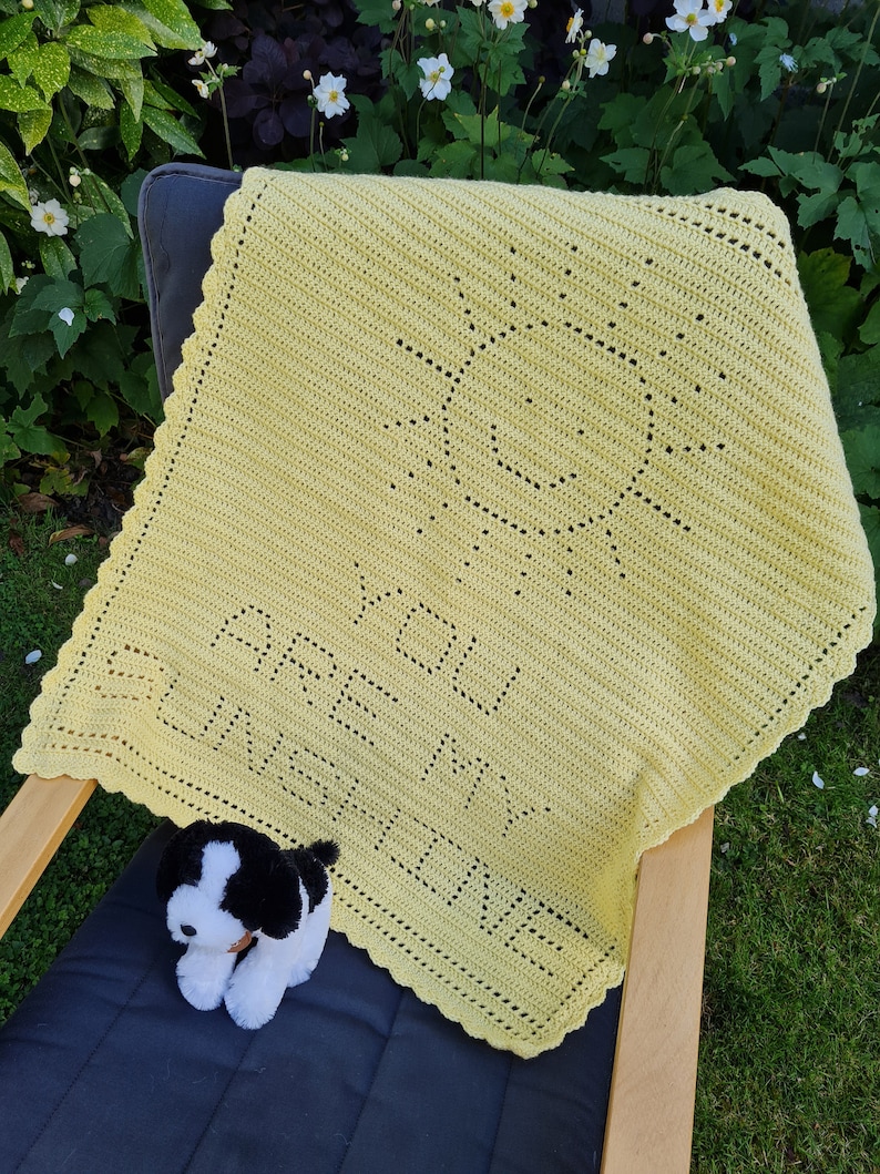 Crochet Blanket Pattern You Are My Sunshine Filet Blanket PDF Etsy