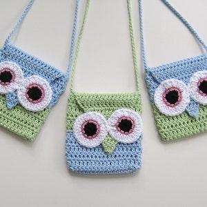 Crochet Bag Pattern Owl purse bag INSTANT DOWNLOAD PDF, girl, long strap, easy, uk and us versions No2 image 3