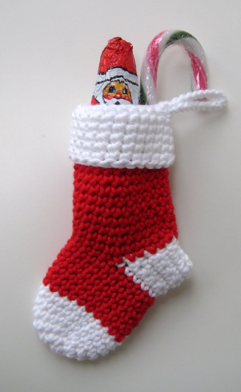 Crochet pattern christmas stocking Santa Socks PDF patt no25 uk and us terms image 4