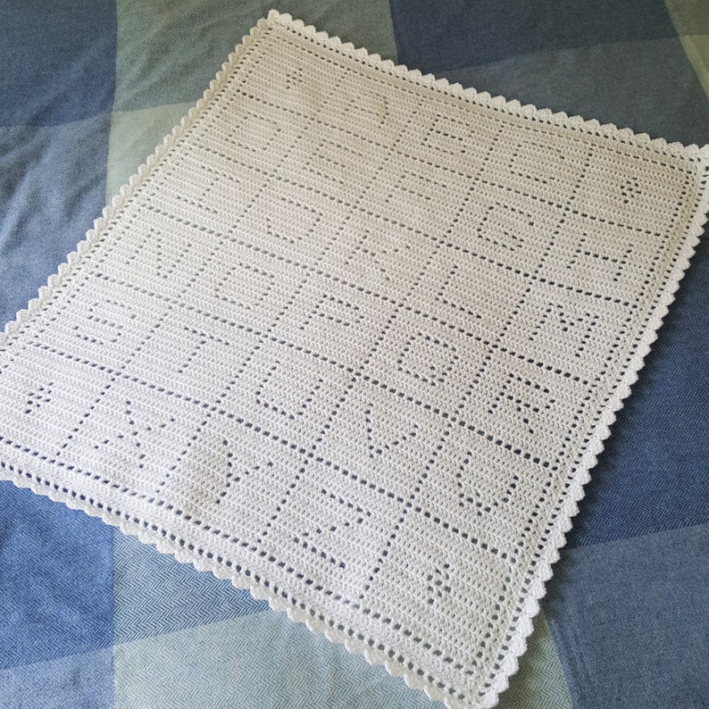 Crochet Baby Blanket Pattern Filet Crochet Alphabet PDF Uk Etsy