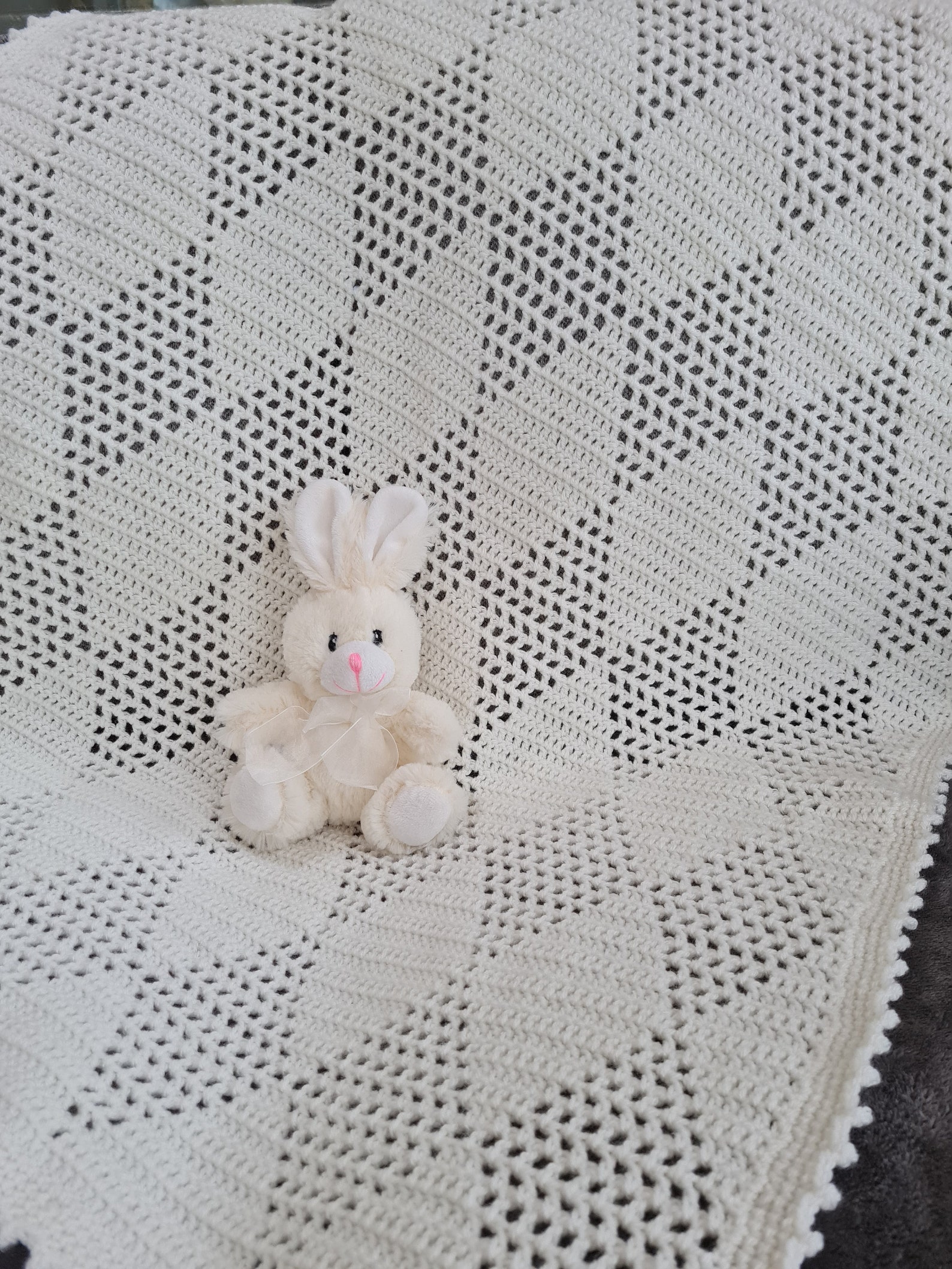 Checkers Filet Crochet Blanket Pattern Diamond Checkers Filet Blanket PDF, Uk and Us ...