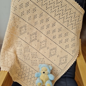 Crochet Blanket Pattern, Sampler Filet Blanket, No79, US and UK terms, crochet pattern, easy, beginners image 3