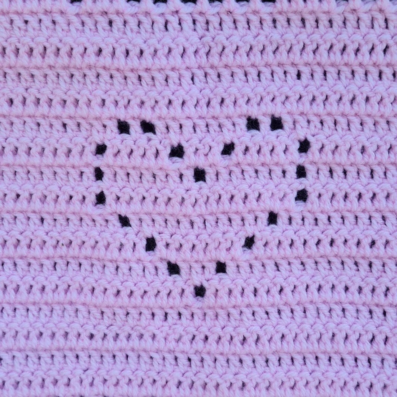 Crochet Blanket Pattern Two Names Year in Hearts Filet Blanket Etsy