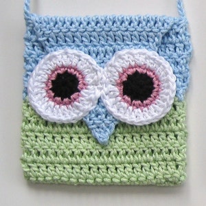 Crochet Bag Pattern Owl purse bag INSTANT DOWNLOAD PDF, girl, long strap, easy, uk and us versions No2 image 2