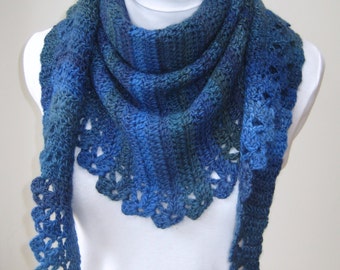 Crochet Scarf Pattern Shawl and Mitts PDF, Triangle, shawl, uk or us crochet terms, No23