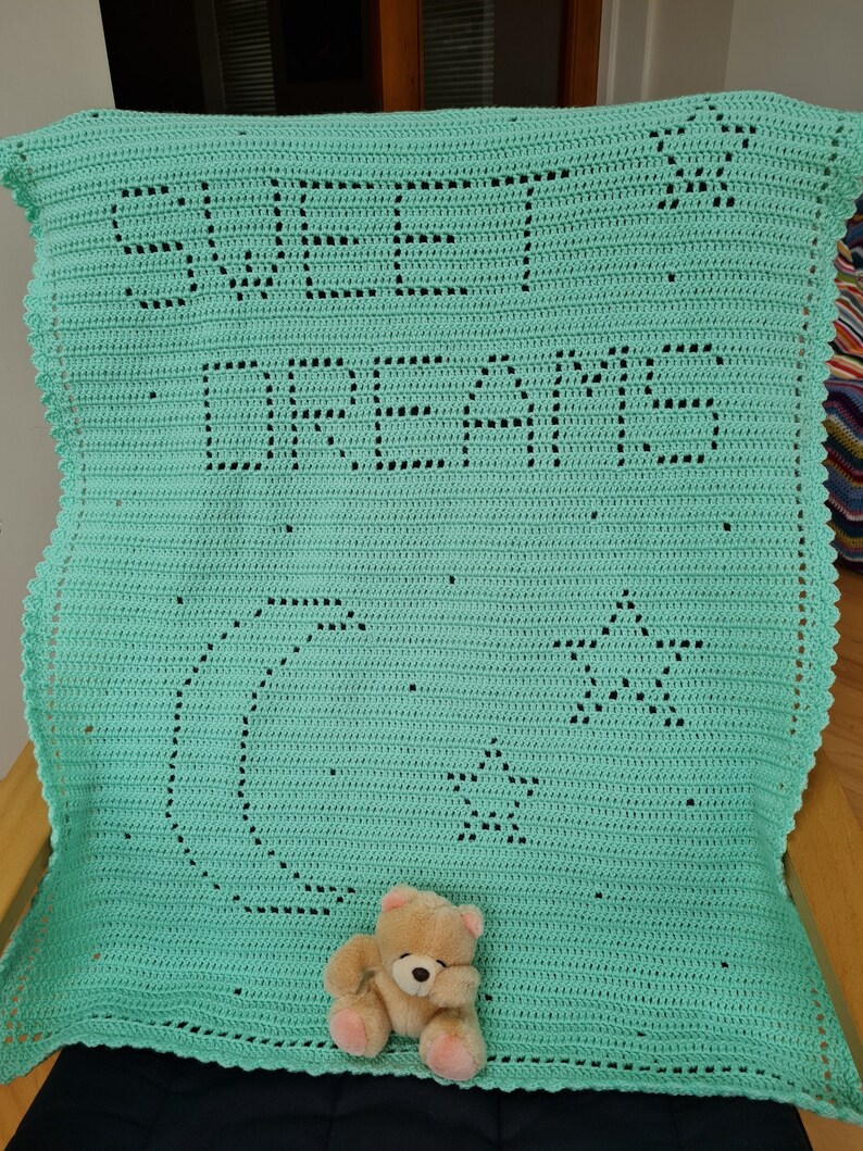 Crochet Blanket Pattern Sweet Dreams Filet Blanket PDF Uk & Etsy