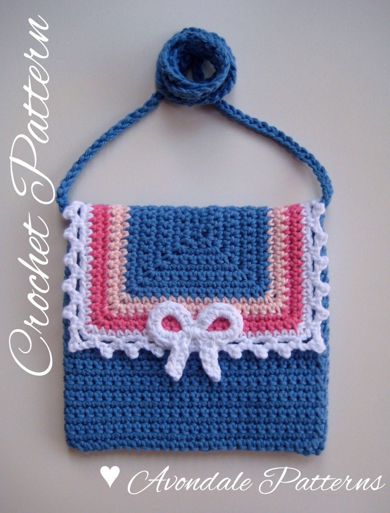 Crochet bag pattern Lace and Bow bag PDF patt no22 uk and us | Etsy