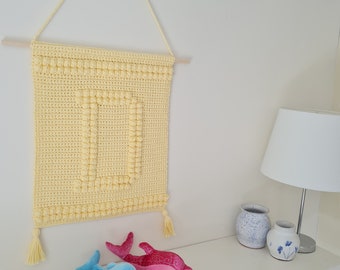 Crochet Letter Pattern, Letter D, Wallhanging PDF, UK & US terms No104, crochet letter, alphabet, beginners, easy, quick make, wall art