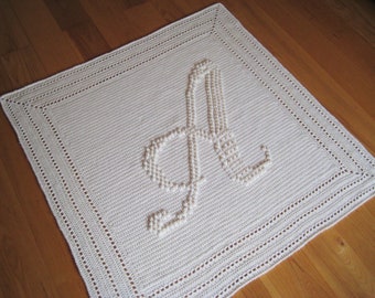 Crochet Blanket Pattern Monogram blanket PDF, personalised, initials, uk & us versions No31,graphs, choose your letters