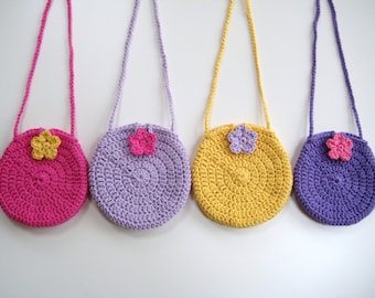 Crochet Bag Pattern Round Circle purse bag INSTANT DOWNLOAD PDF, girl bag, cute, easy, quick, uk or us crochet terms  No3