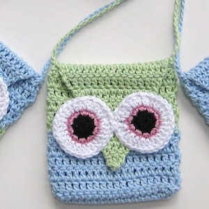 Crochet Bag Pattern Owl purse bag INSTANT DOWNLOAD PDF, girl, long strap, easy, uk and us versions No2 image 5