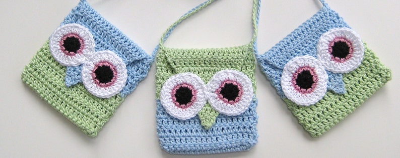 Crochet Bag Pattern Owl purse bag INSTANT DOWNLOAD PDF, girl, long strap, easy, uk and us versions No2 image 5
