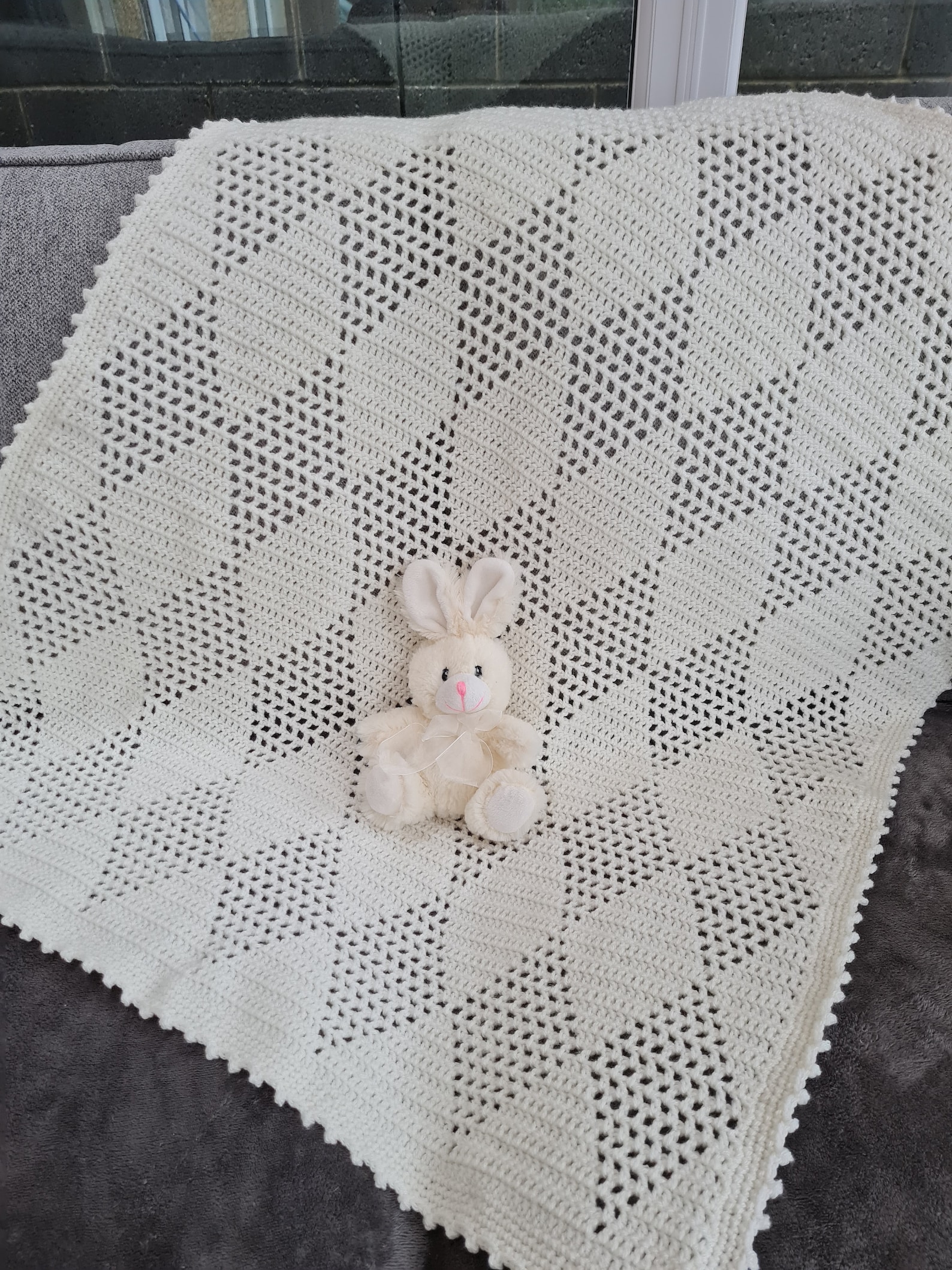 Checkers Filet Crochet Blanket Pattern Diamond Checkers Filet Blanket PDF, Uk and Us ...