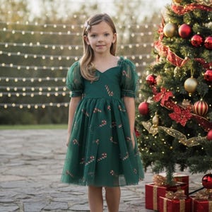 Girls Christmas Dress: Candy Cane Tulle or Plaid Holiday Dress
