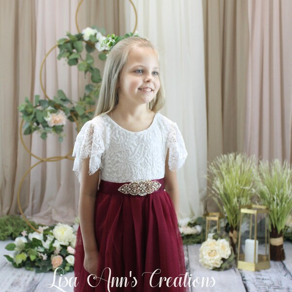 Rose Gold Flower Girl Dress Etsy