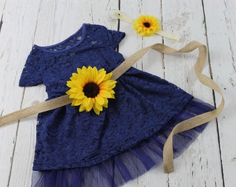 sunflower yellow flower girl dress