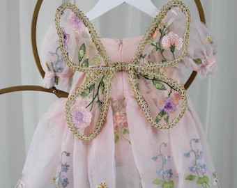 Fairy Wings Butterfly Wings Baby & Child Floral Fairy Wings Dress Up Wings Pretend Play Floral Birthday Costume