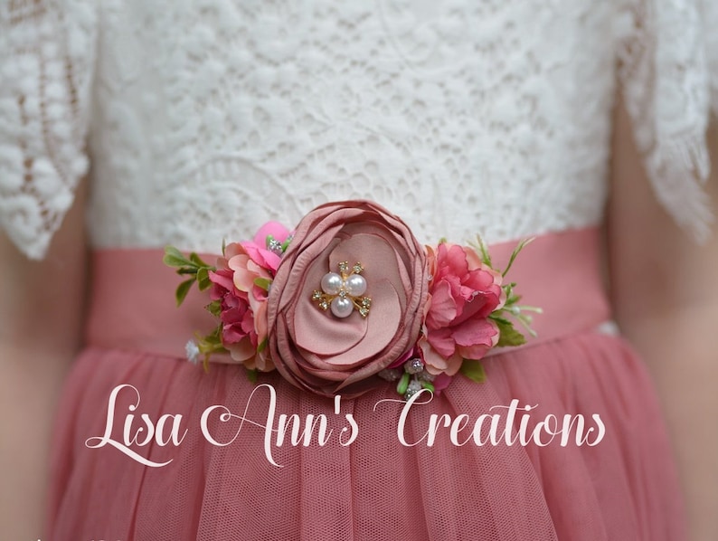 Flower Girl Sash Flower Girl Accessory Rustic Girls Navy Etsy