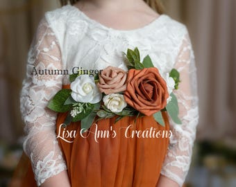 Flower Girl Dress Burnt Orange Flower Girl Dresses Lace Tulle Long