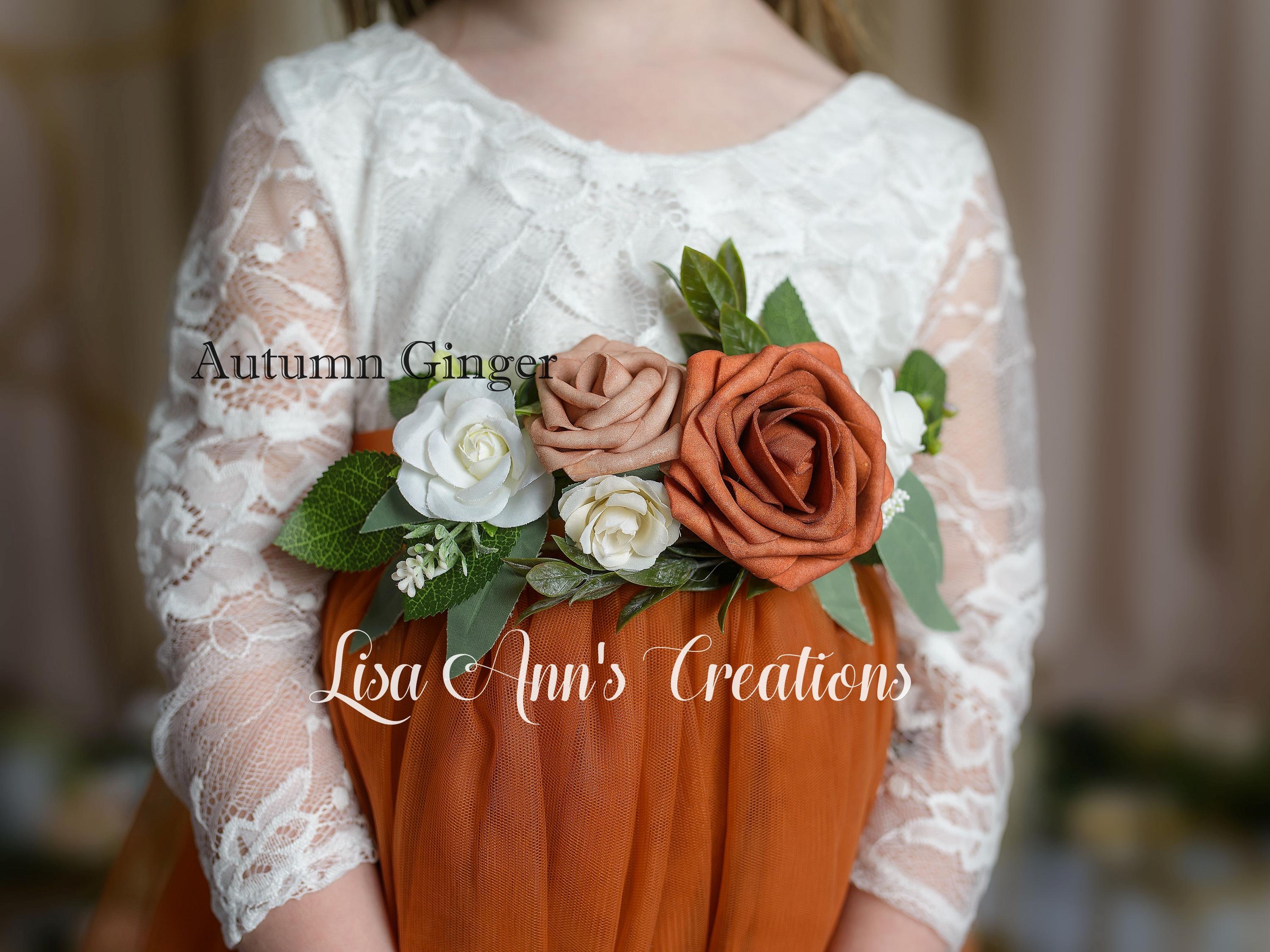 Flower Girl Dress Burnt Orange Flower Girl Dresses Lace Tulle Long