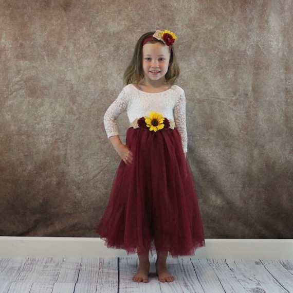 maroon dress for flower girl