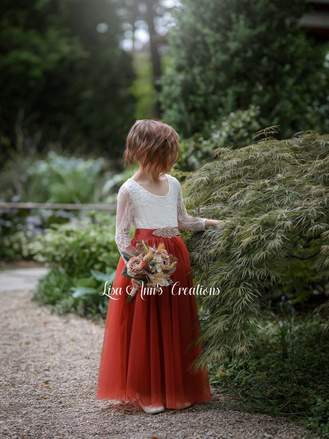 Flower Girl Dress Rust Flower Girl Rustic Flower Girl Boho Etsy