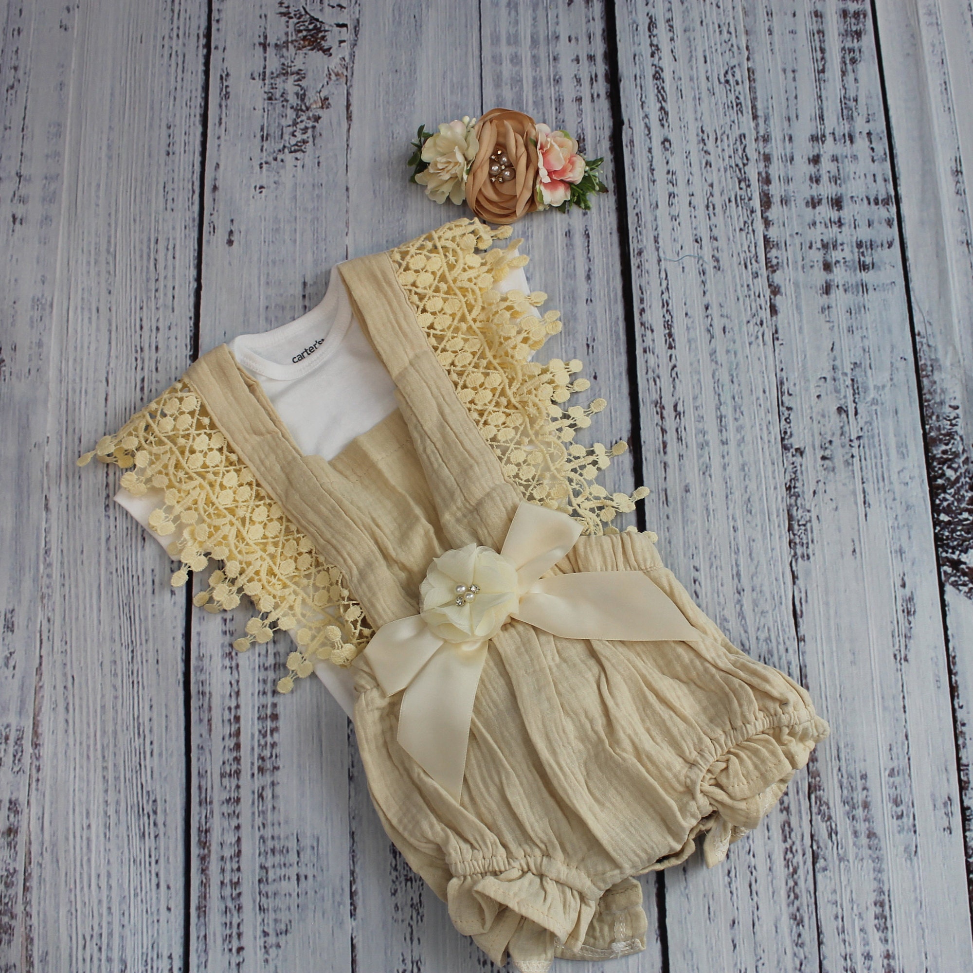 Romper Baby Girl Romper 1st Birthday Cake Smash Fall Spring Etsy