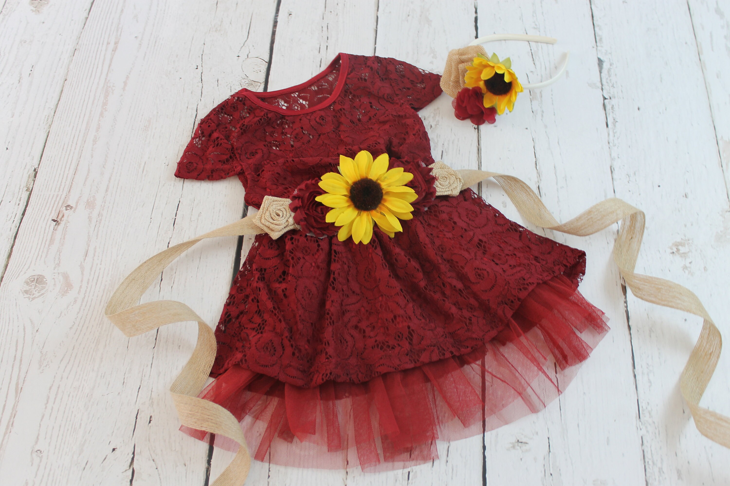 etsy burgundy flower girl dress