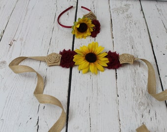 Sunflower Headband Flower Girl Dress 